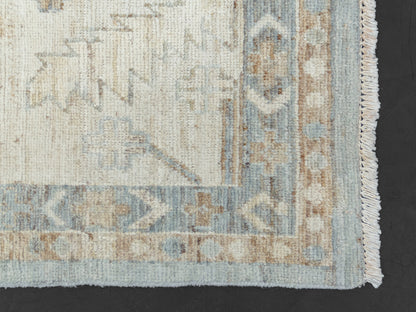 Wool Rug Oushak design design Ivory/Blue-id4
