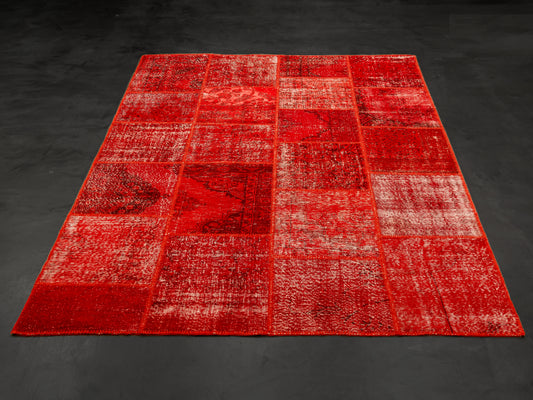 Red Vintage Patchwork Rug