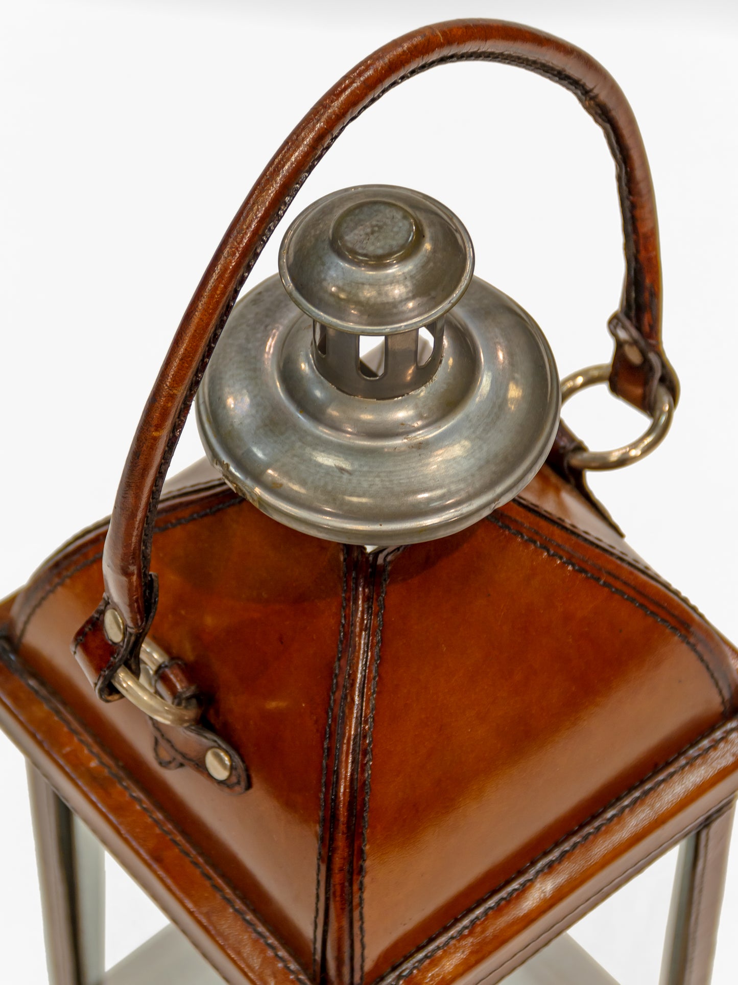 Leather Candle Lantern L product image #29720200249514