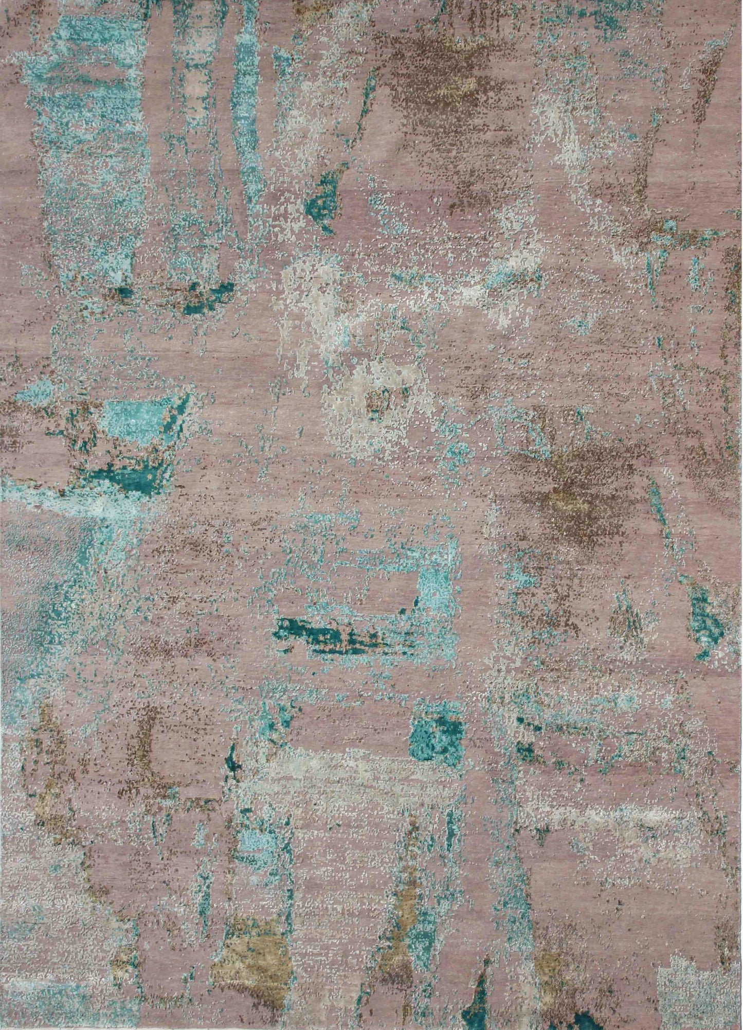 Hand-Knotted Indian Modern Wool Silk Rug product image #29098675699882