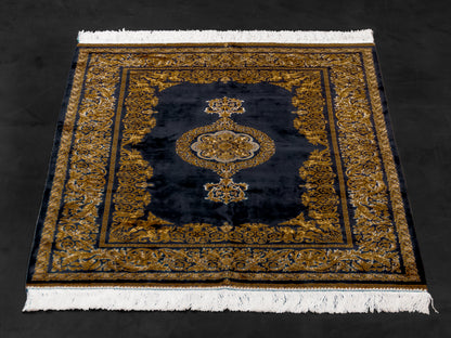 Machine Made Black and Gold Persian Rug-id2
