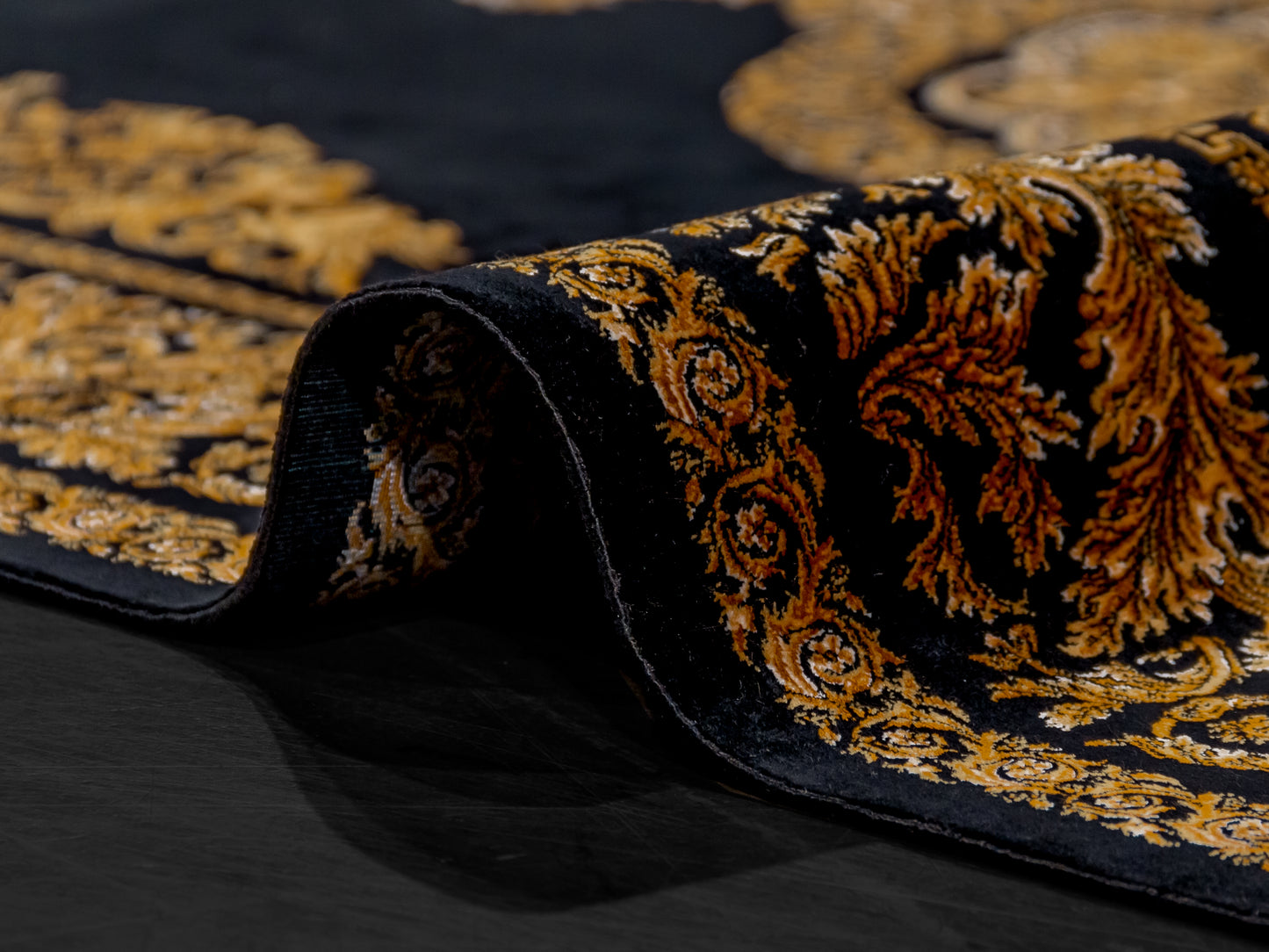 Machine Made Black and Gold Persian Rug product image #29938977800362
