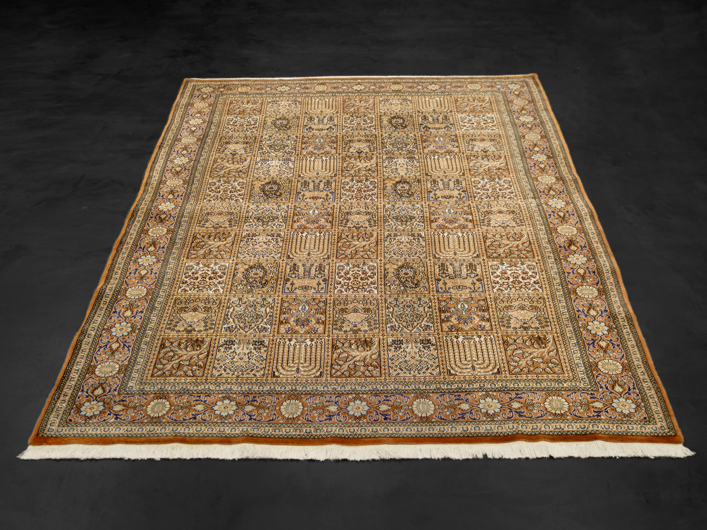 Hand-knotted Persian Wool Brown Rug "4 seasons" product image #29703128285354