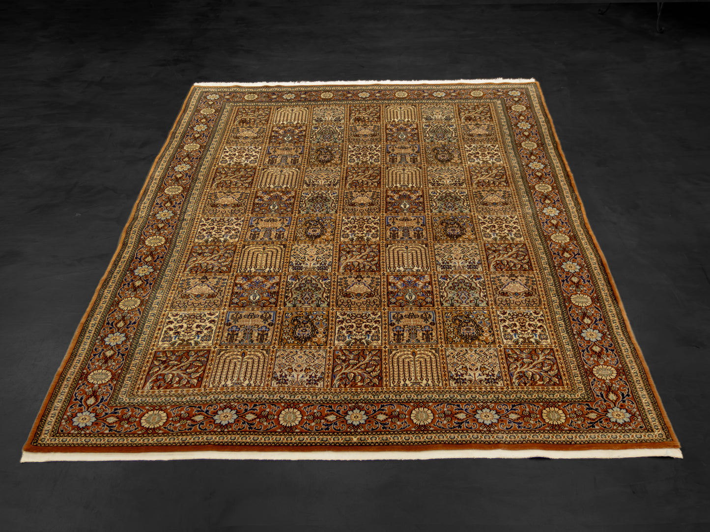 Hand-knotted Persian Wool Brown Rug "4 seasons" product image #29703128318122