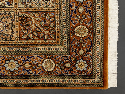 Hand-knotted Persian Wool Brown Rug "4 seasons"-id4

