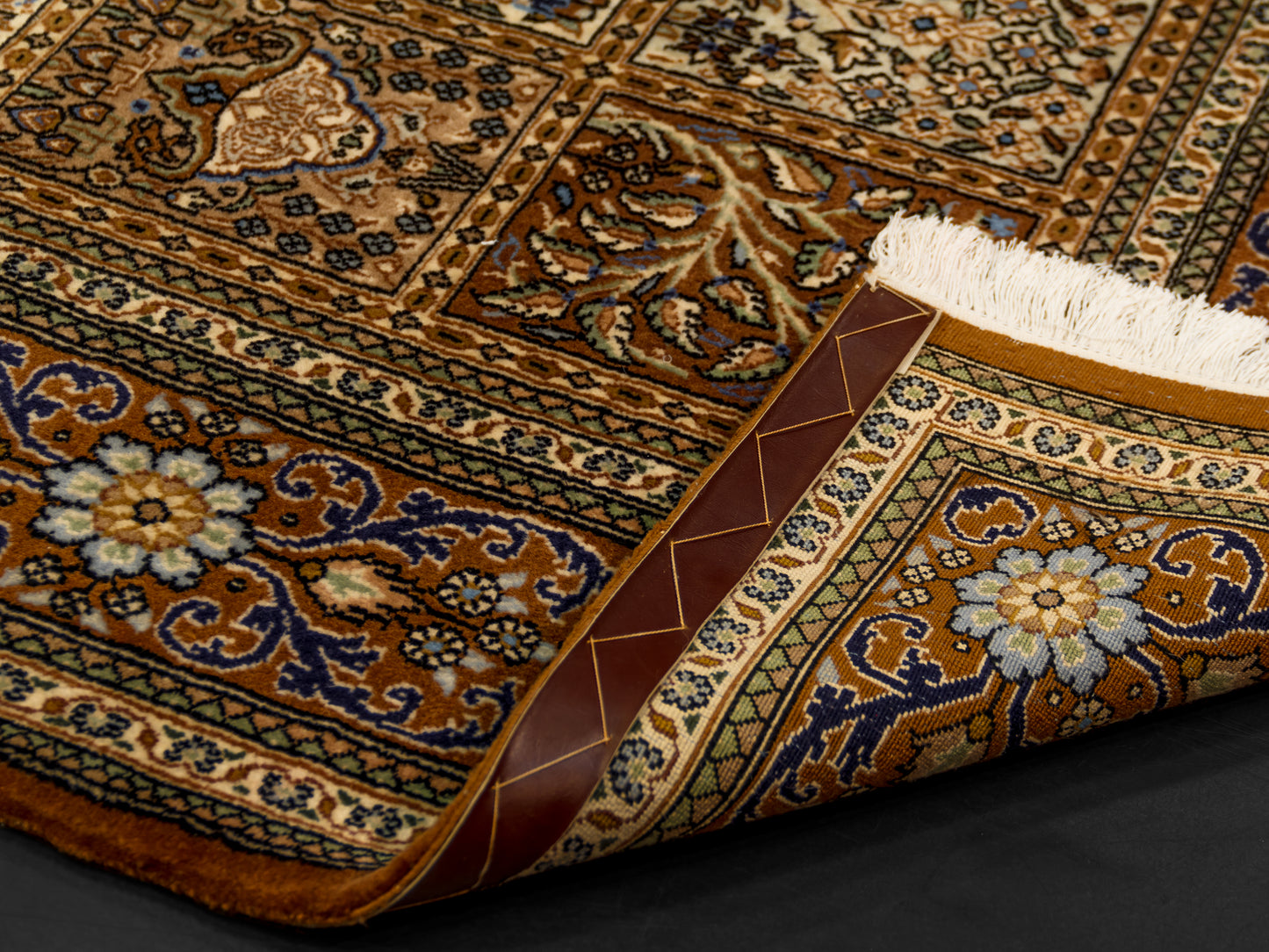 Hand-knotted Persian Wool Brown Rug "4 seasons"