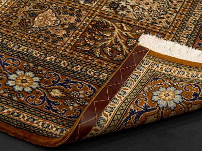Hand-knotted Persian Wool Brown Rug "4 seasons"-id5
