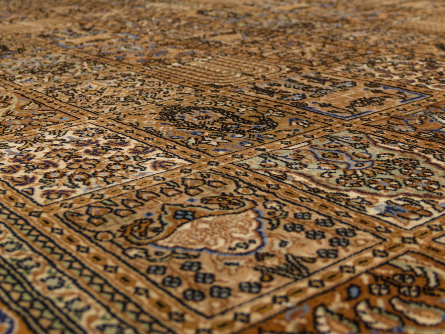 Hand-knotted Persian Wool Brown Rug "4 seasons"