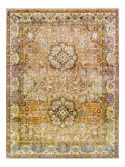 Hand-Knotted  Pure Silk High Quality With Antique Design Rug One Of A Kind-id1
