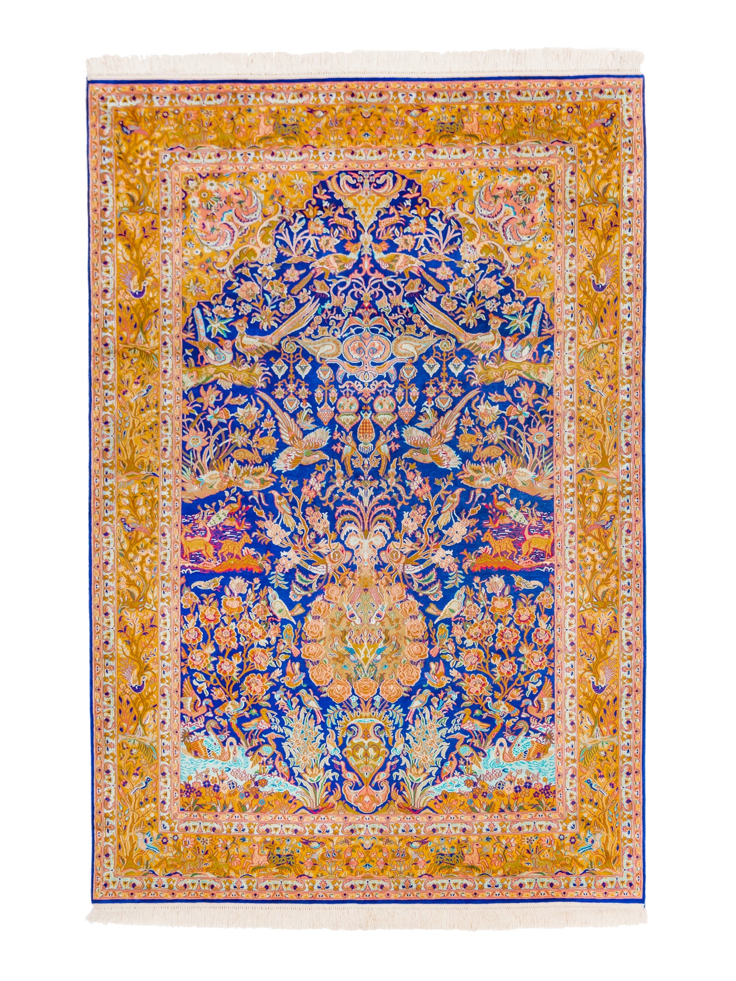 Kashmir Handmade Pure Silk Carpet  Garden Paradise Design product image #29939040288938