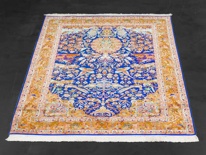 Kashmir Handmade Pure Silk Carpet  Garden Paradise Design-id2
