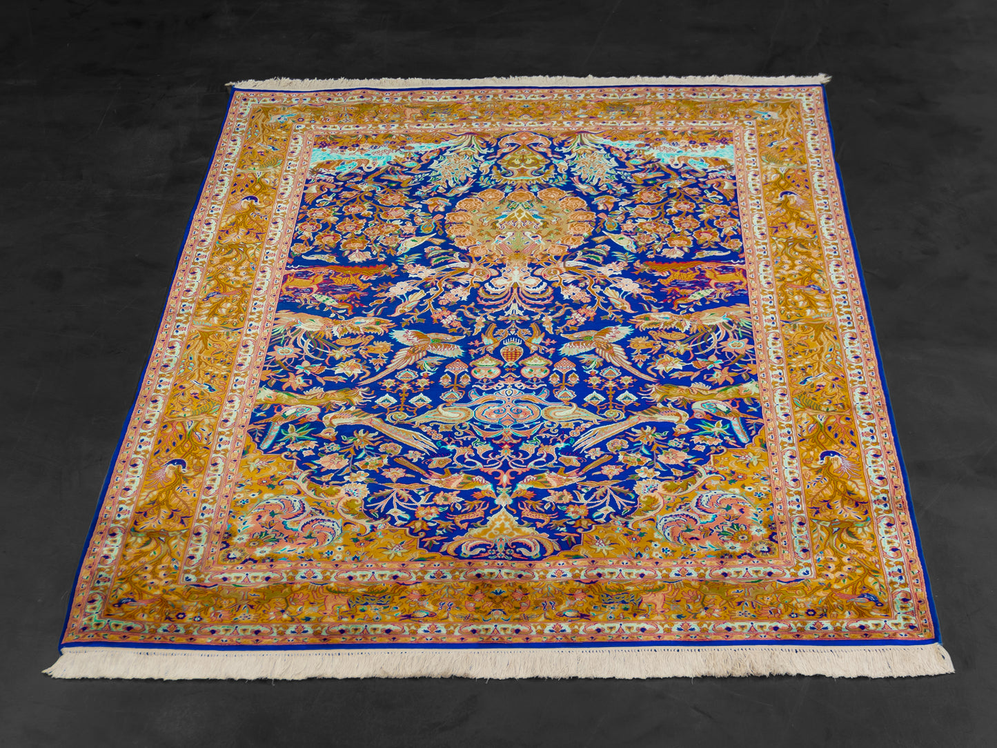 Kashmir Handmade Pure Silk Carpet  Garden Paradise Design product image #29939040354474