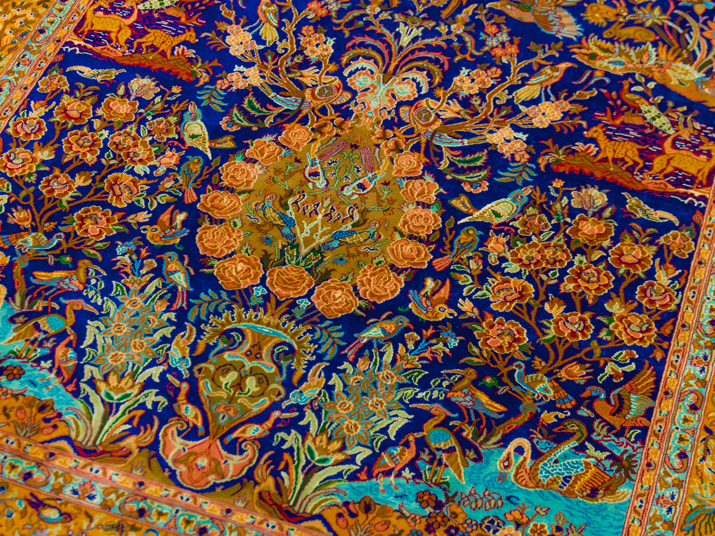 Kashmir Handmade Pure Silk Carpet  Garden Paradise Design product image #29939040452778