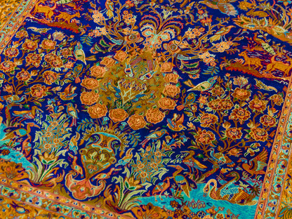 Kashmir Handmade Pure Silk Carpet  Garden Paradise Design-id6
