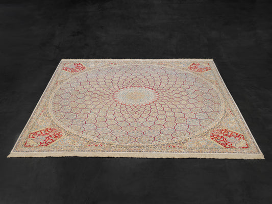 Handmade Kashmir Rug With A Gonbad Design