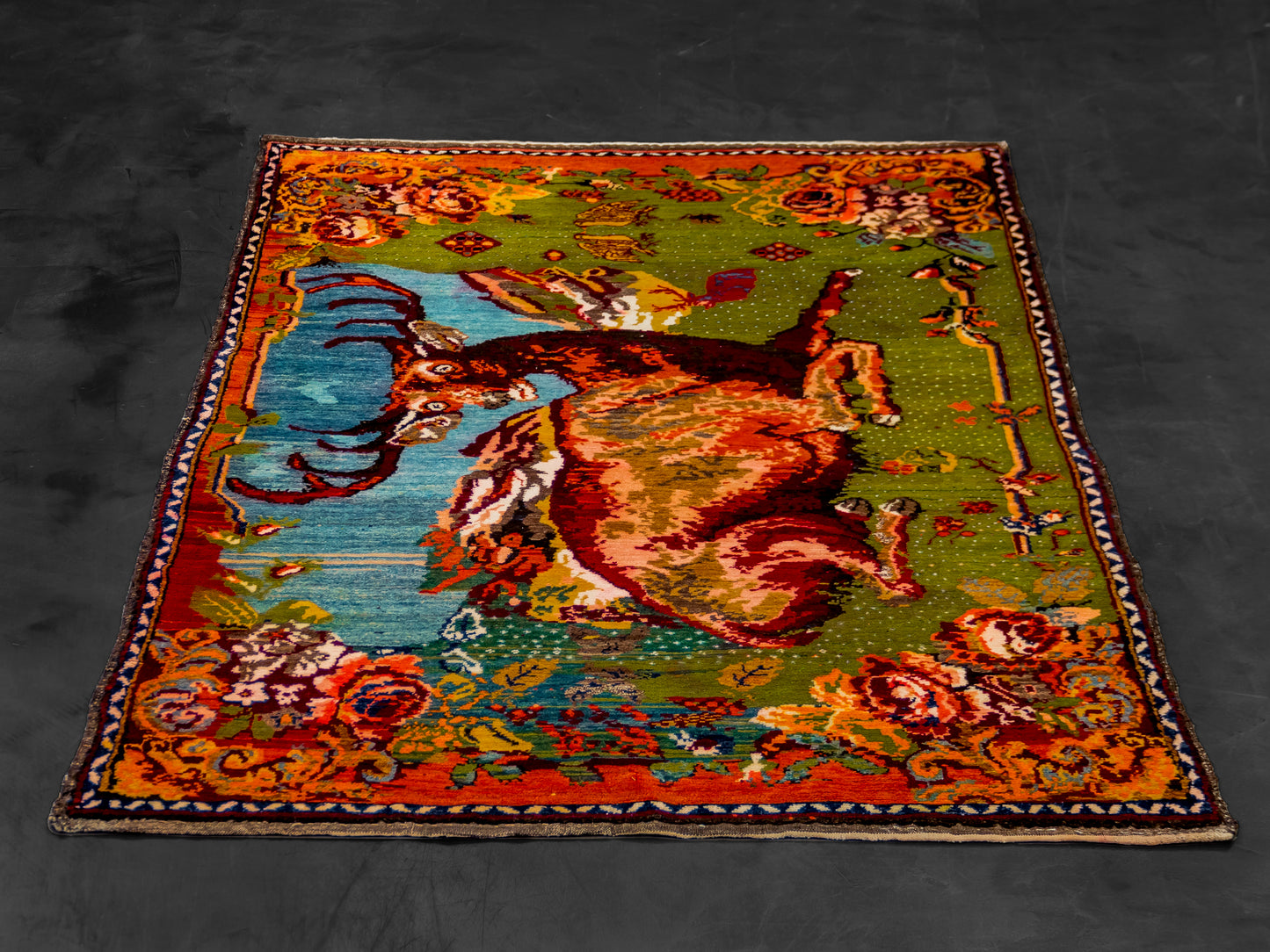 Garabagh Armenian Fine Rug with Antique Design Wool Handmade Carpet