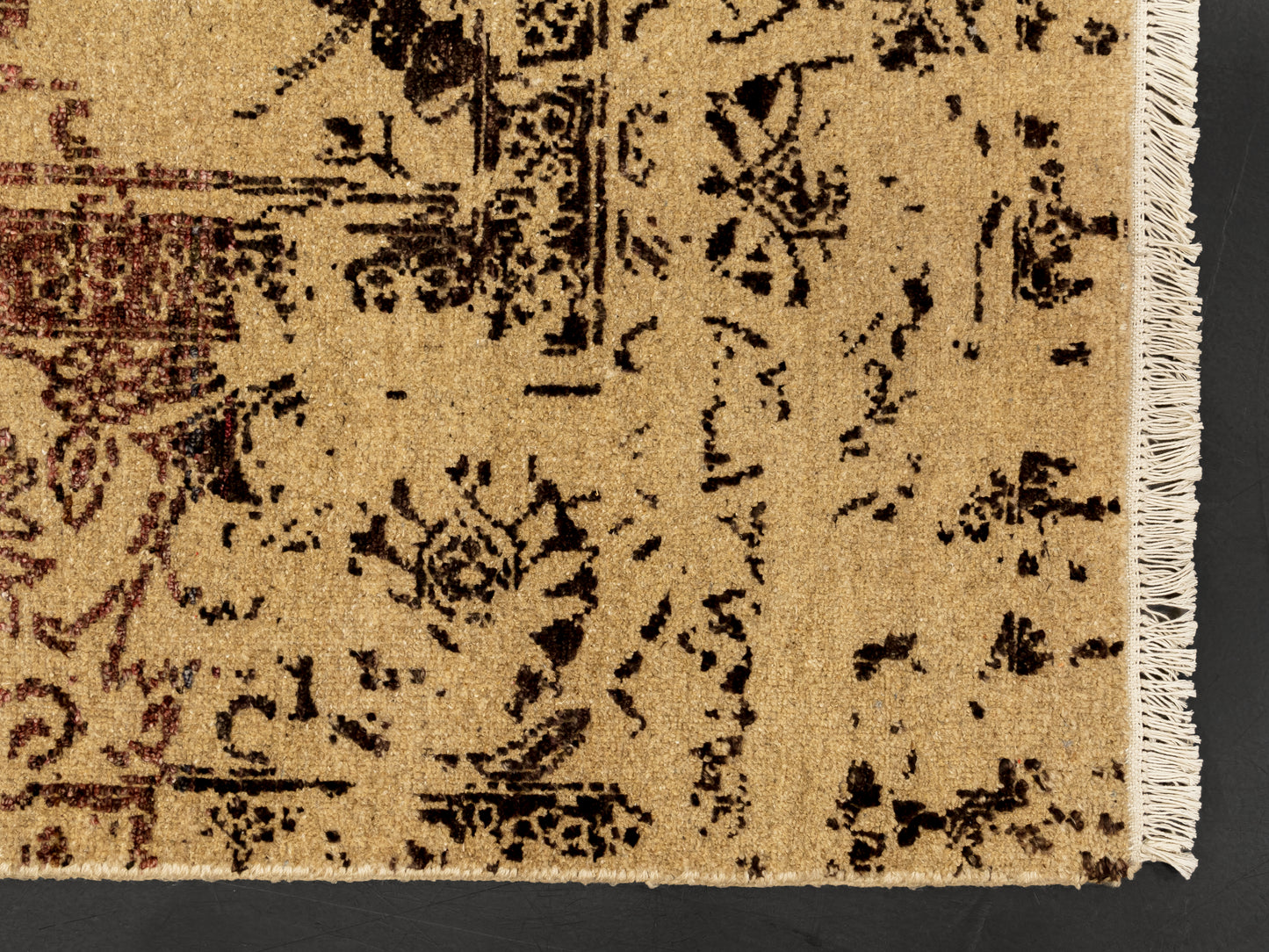 Wine/Beige Modern Indian Rug