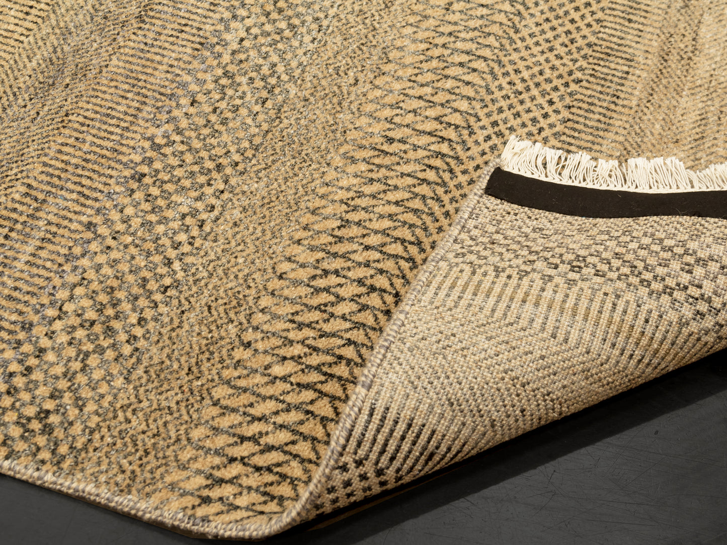 Indian Modern Hand-knotted Brown Rug
