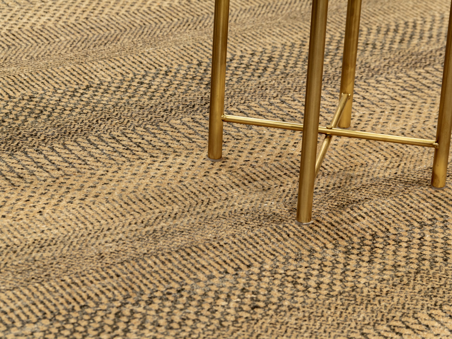Indian Modern Hand-knotted Brown Rug