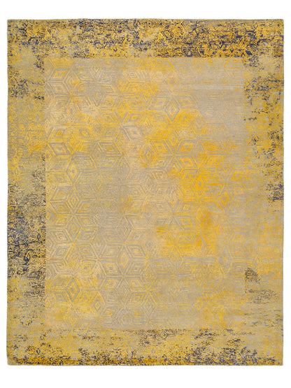 Gold Indian Modern Hand-knotted Carpet-id1

