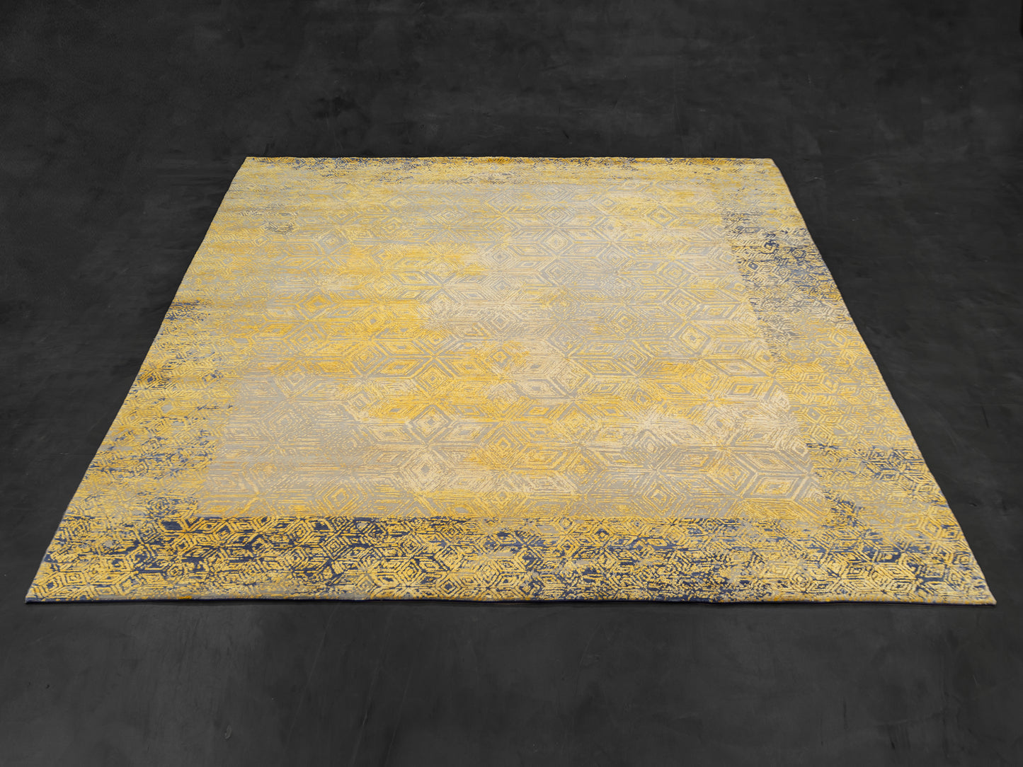 Gold Indian Modern Hand-knotted Carpet