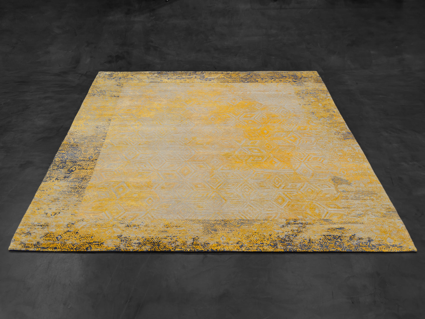 Gold Indian Modern Hand-knotted Carpet