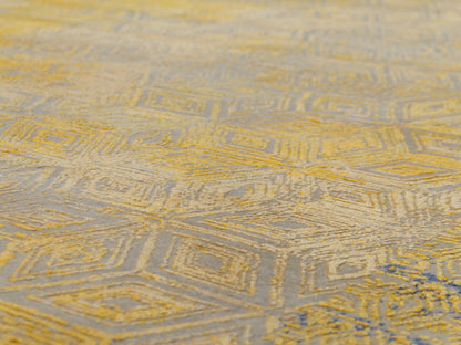 Gold Indian Modern Hand-knotted Carpet-id6
