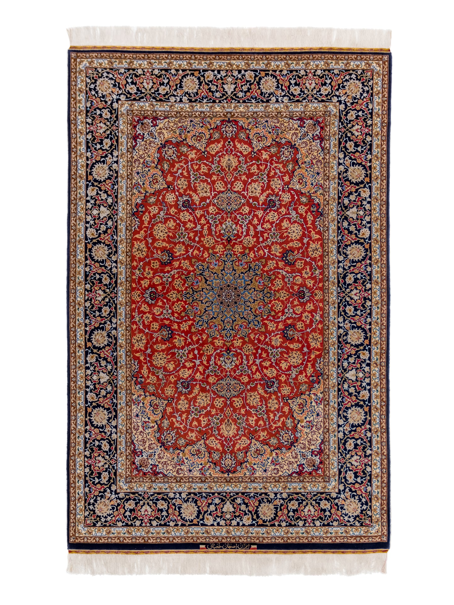 Persian Isfahan Handmade Wool And Silk Rug. product image #29956747526314