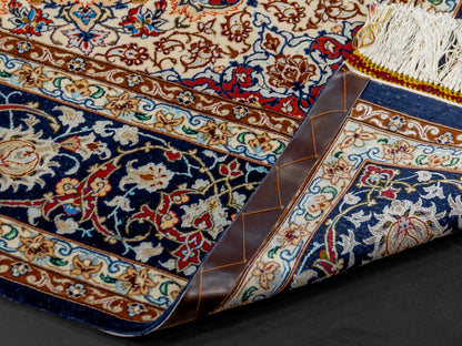 Persian Isfahan Handmade Wool And Silk Rug.-id5
