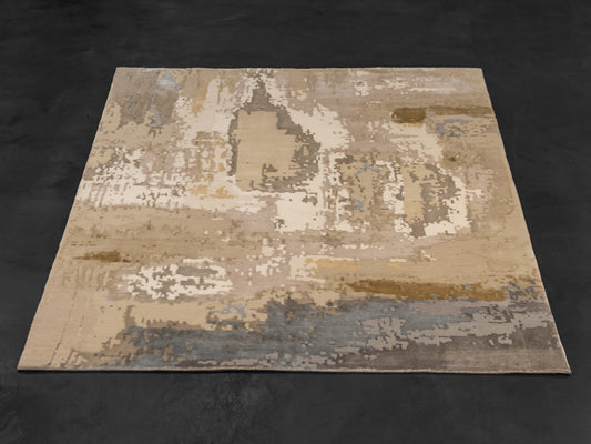 Modern Nepal Ivory Gold Rug