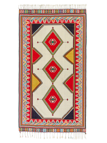 Persian Woven rug with Shiraz geometric design-id1
