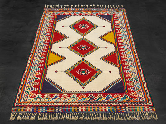 Persian Woven rug with Shiraz geometric design