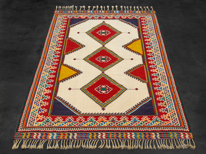 Persian Woven rug with Shiraz geometric design-id2
