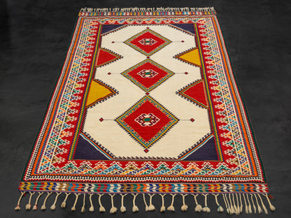 Persian Woven rug with Shiraz geometric design-id3
