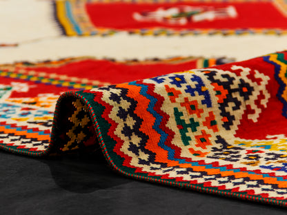 Persian Woven rug with Shiraz geometric design-id8

