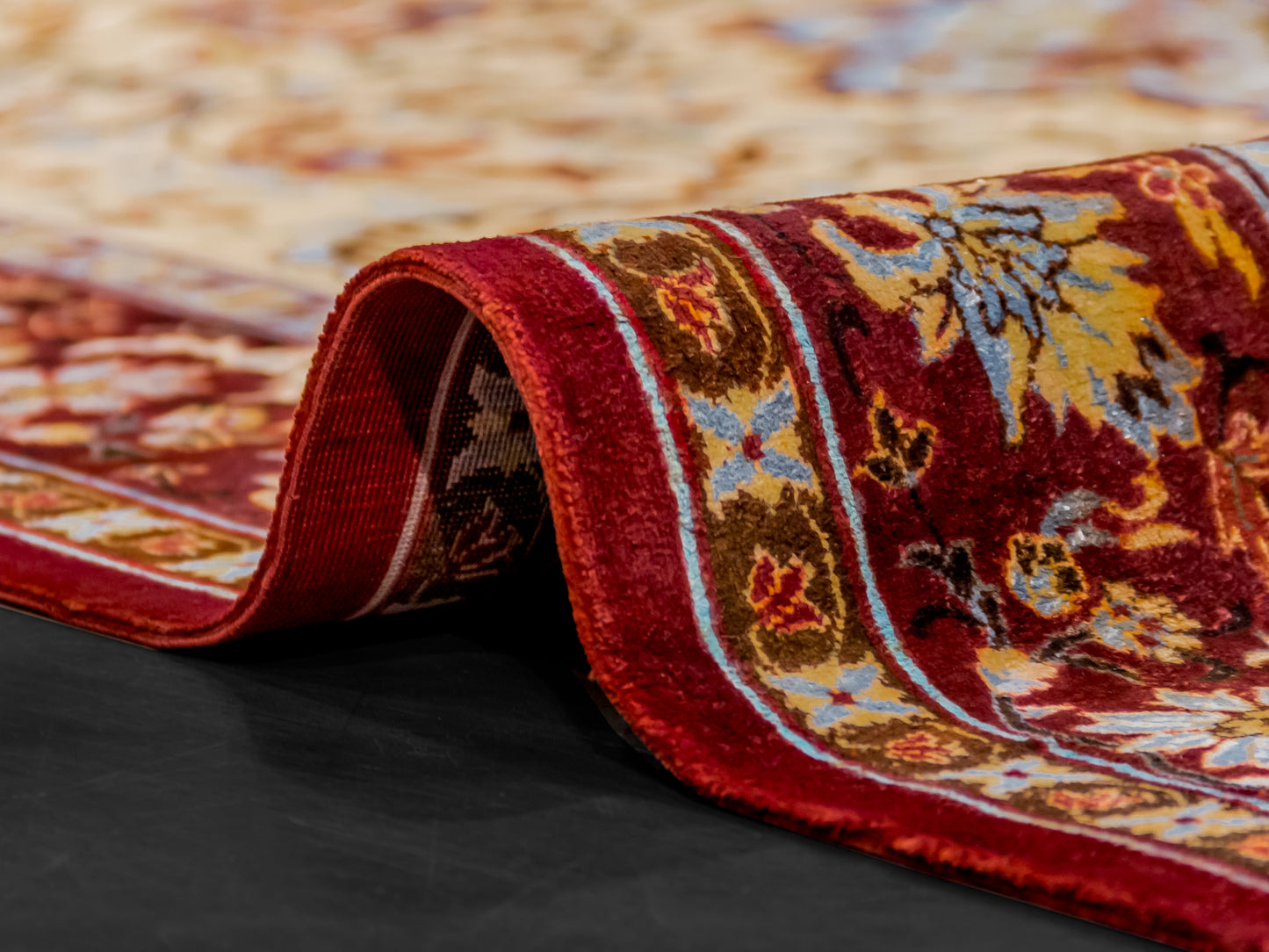 523 - Traditional Antique Silk Persian Area Rug