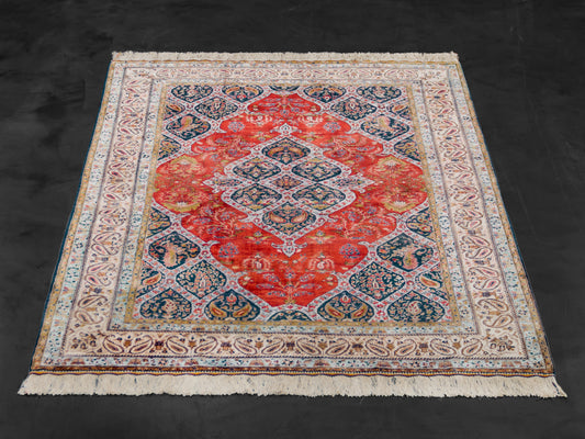 Fine Handmade Silk Persian Qom 4x6