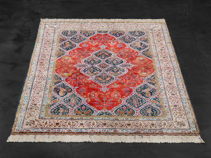 Fine Handmade Silk Persian Qom 4x6-id2
