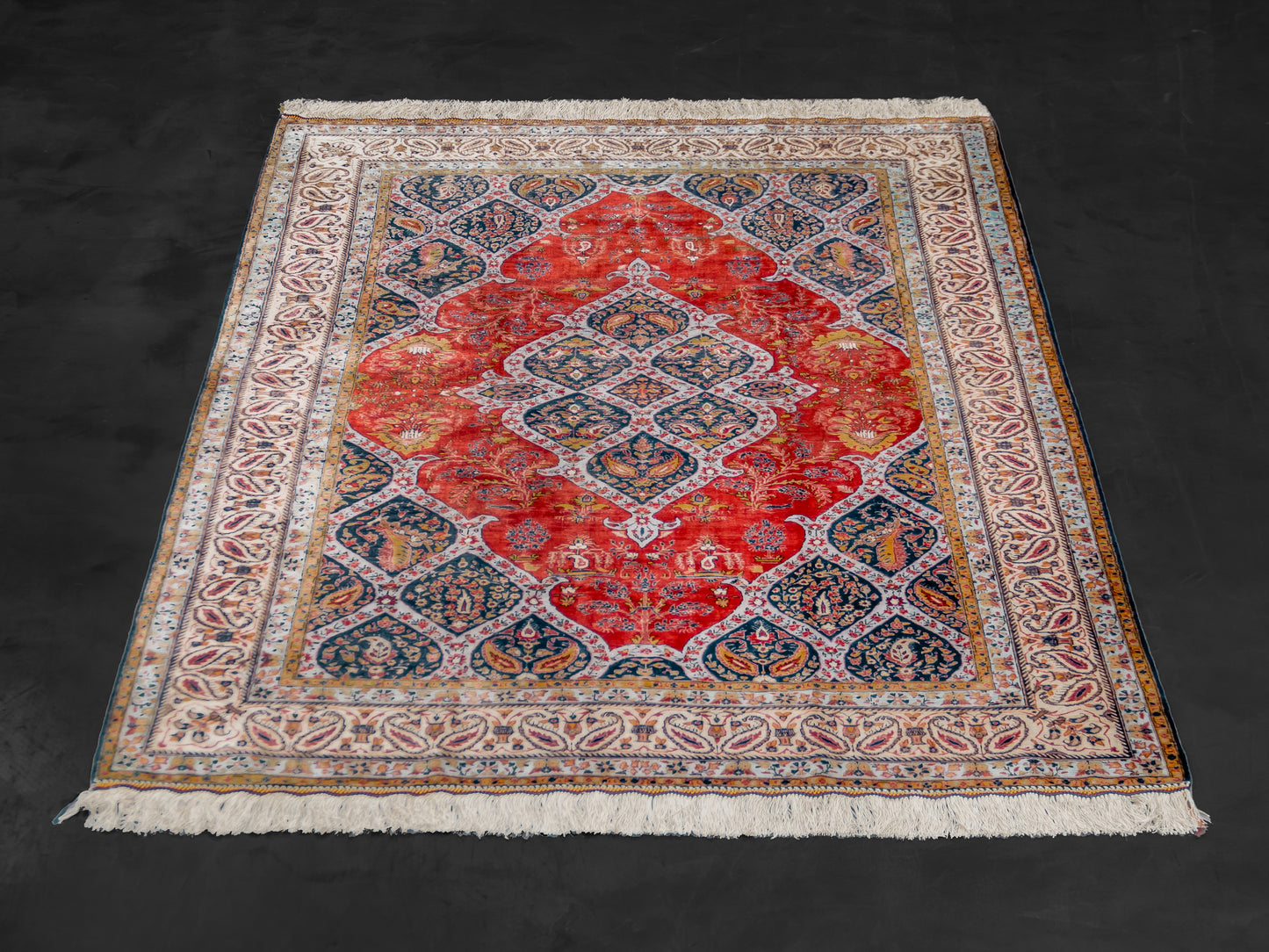 Fine Handmade Silk Persian Qom 4x6 product image #29971572785322