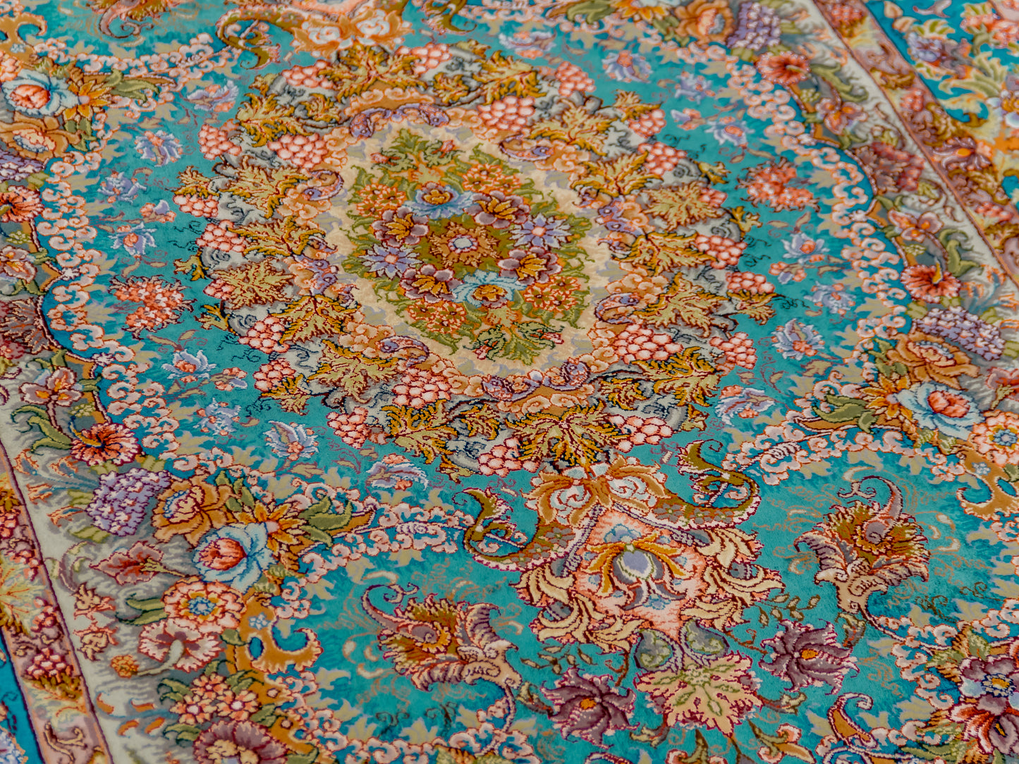 Fine Persian Tabriz with Silk Foundations Area Rug