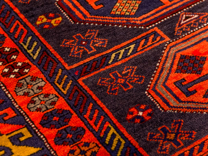 Blue Orange Handmade Armenian Antique Area Wool Rug-id6
