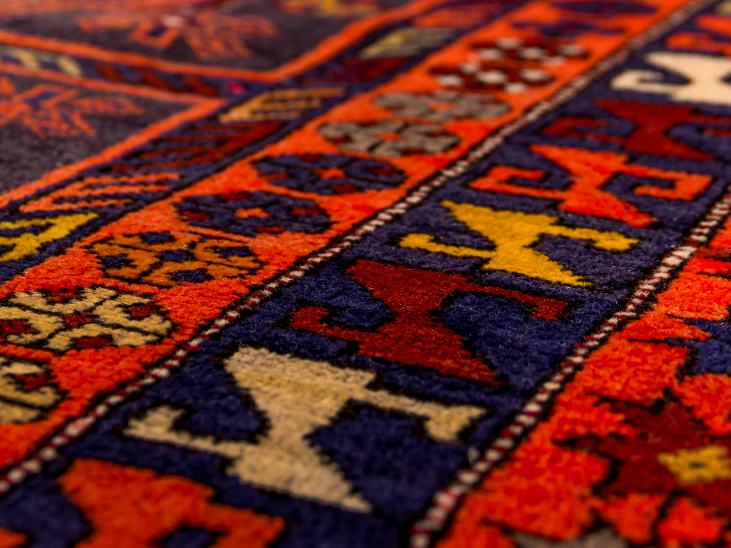 Blue Orange Handmade Armenian Antique Area Wool Rug product image #29971641270442