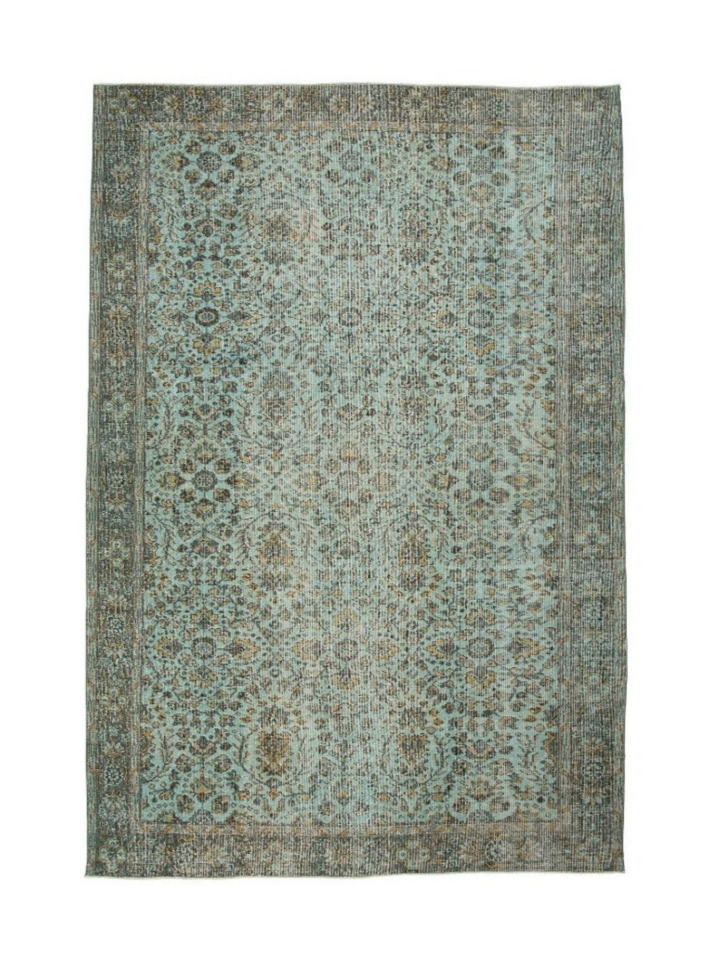 Handmade Turkish Vintage Wool Carpet Traditional Floral Design
