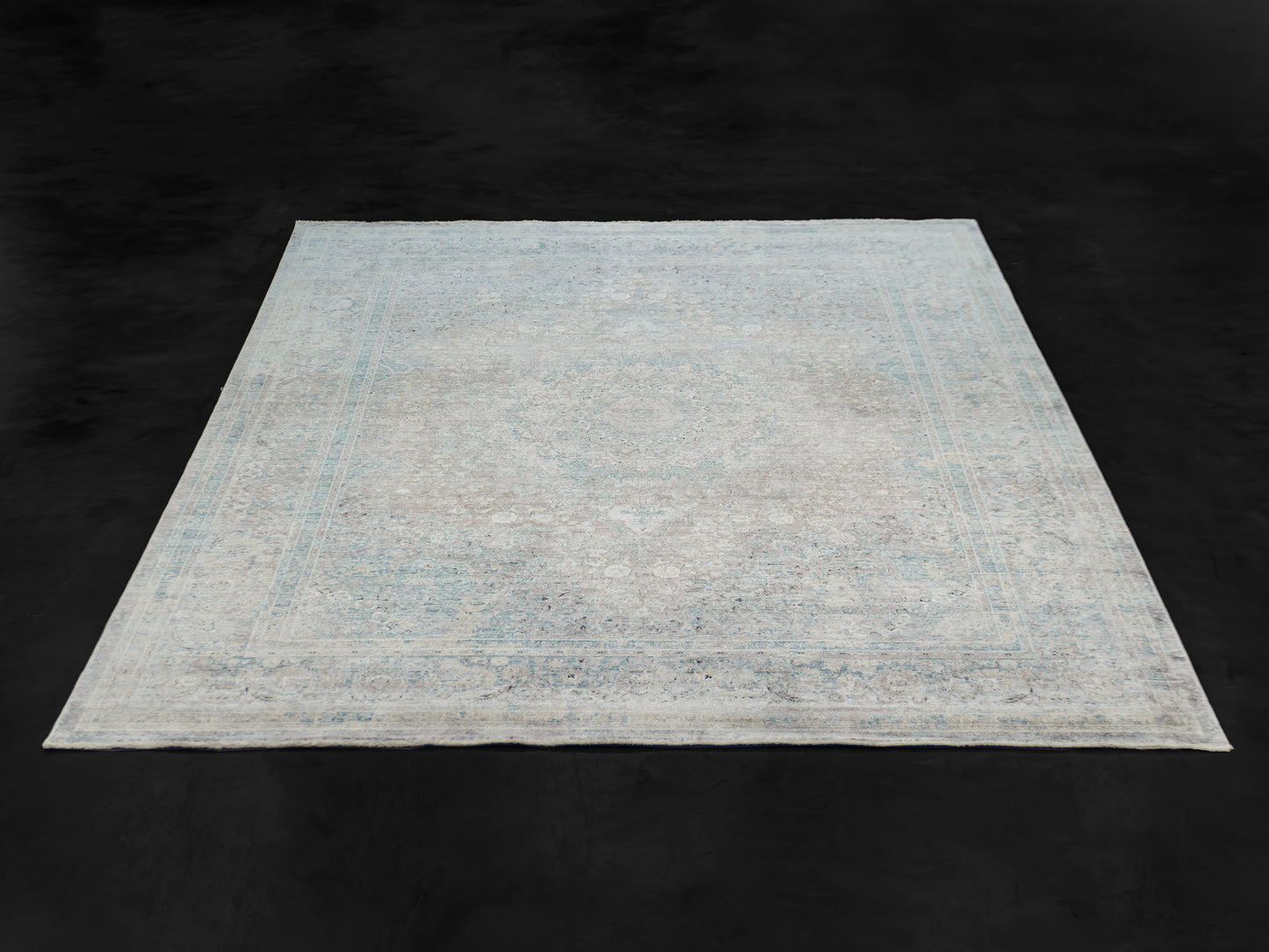 Persian Design Traditional Silk Blue Area Rug product image #29778779570346
