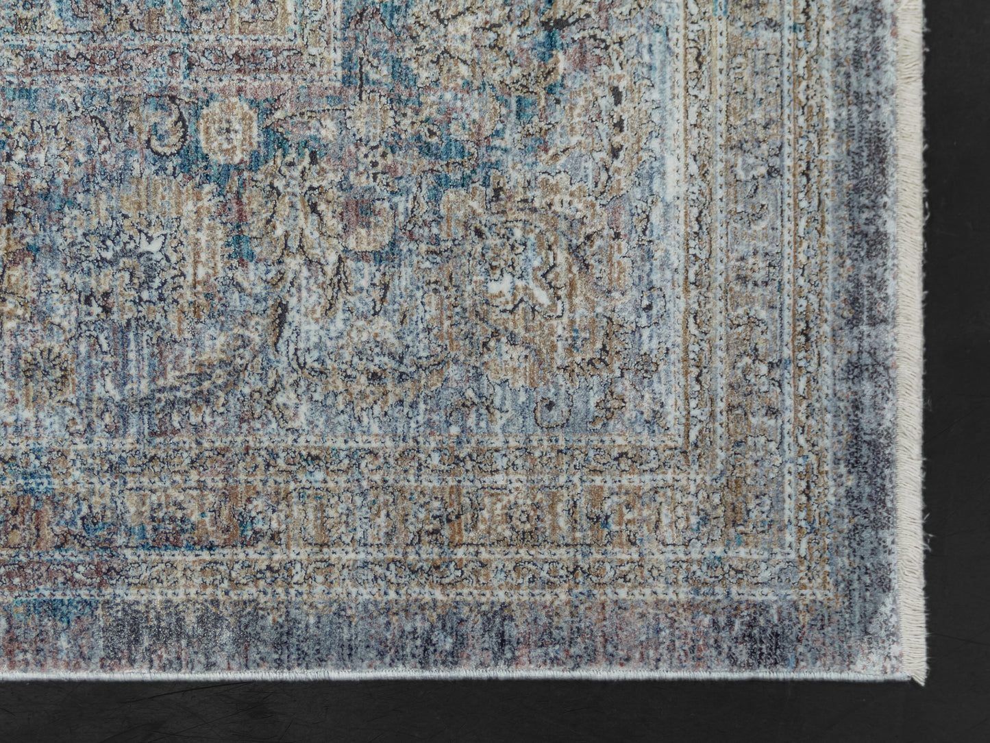 Persian Design Traditional Silk Blue Area Rug product image #29778779635882