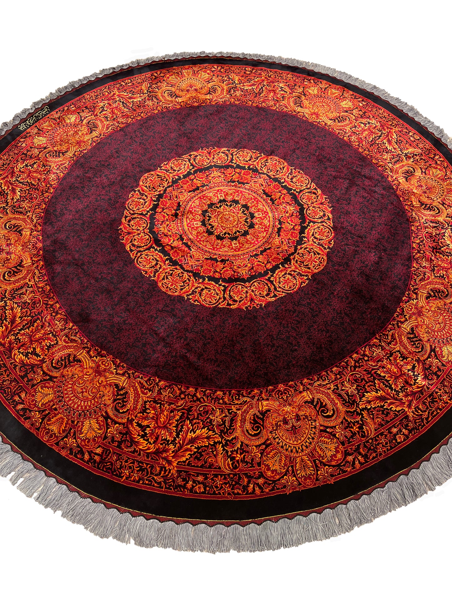 Pure Silk Qom Round Persian Rug product image #28885179793578