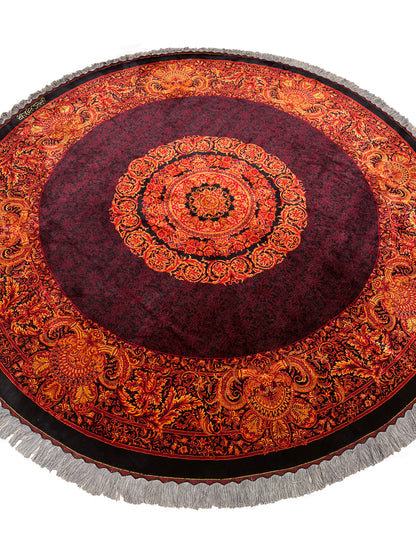 Pure Silk Qom Round Persian Rug-id2
