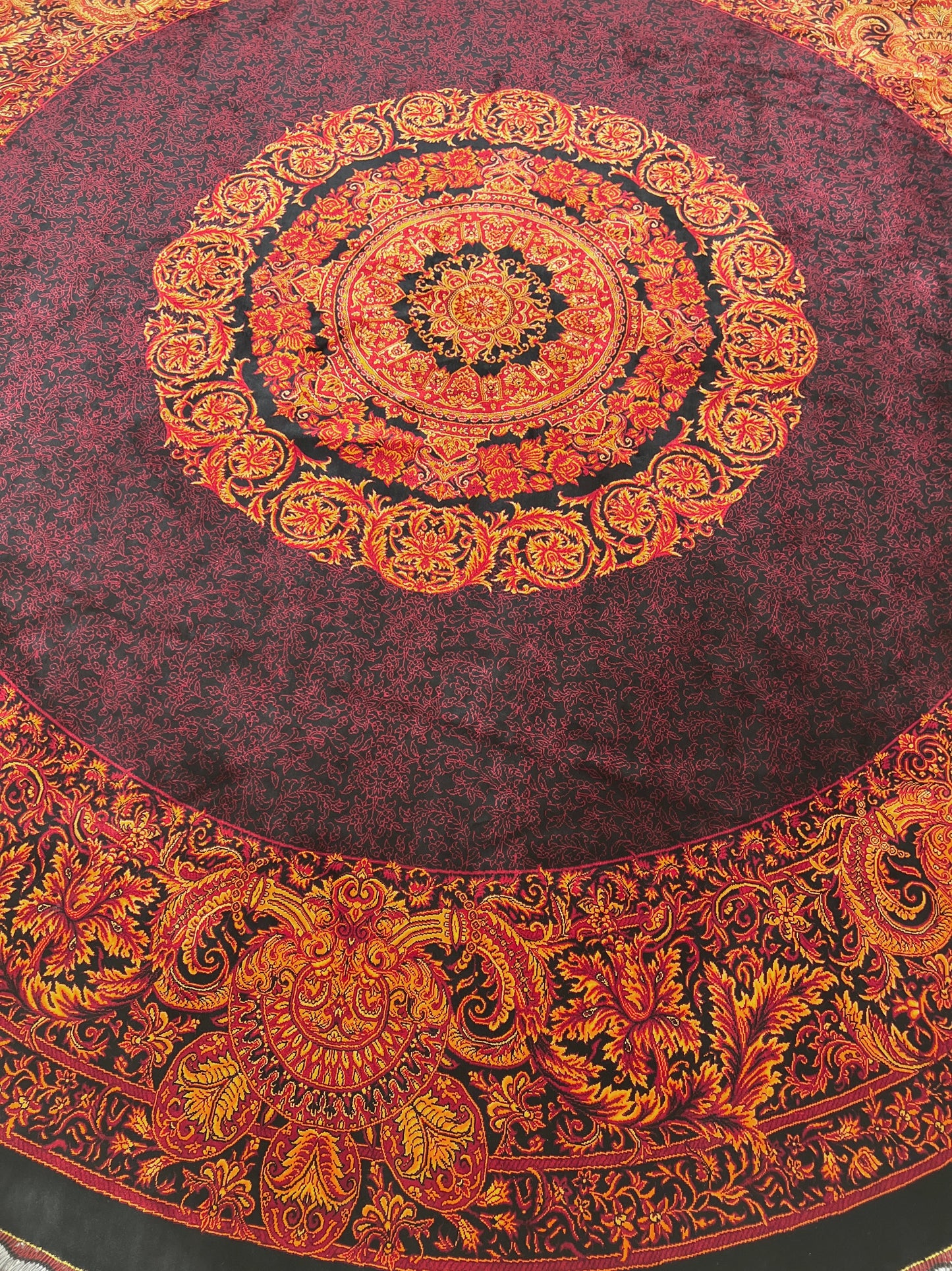 Pure Silk Qom Round Persian Rug product image #28885087617194