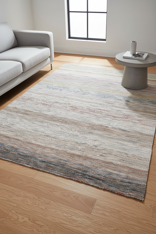 Modern Wool Multi Color Flat Weave Kilim