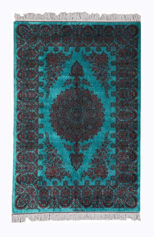 Persian Authentic Fine Silk Qom Rug